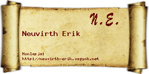 Neuvirth Erik névjegykártya